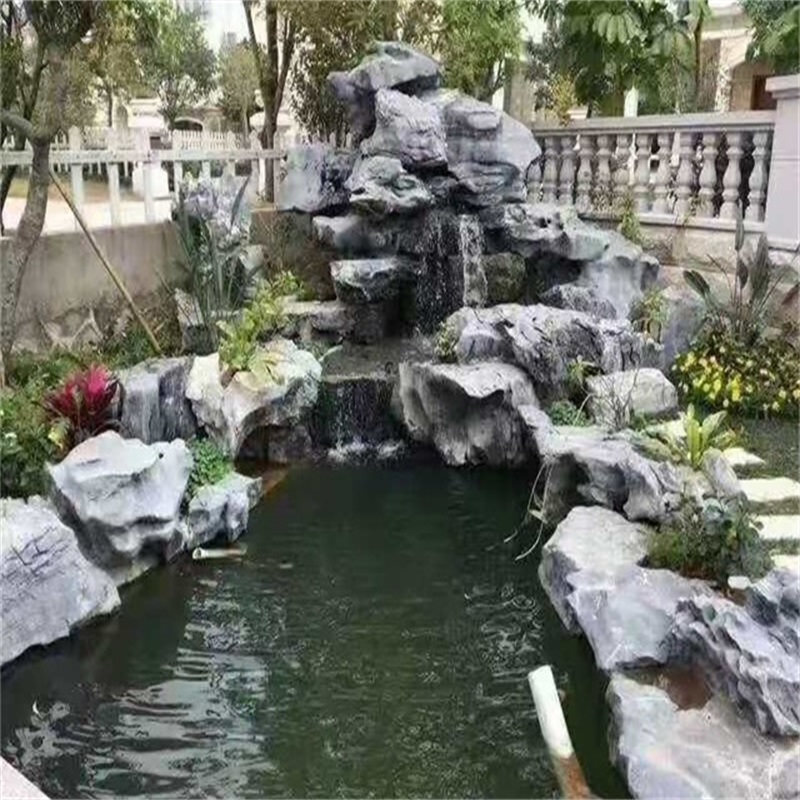 泗水庭院假山鱼池图片