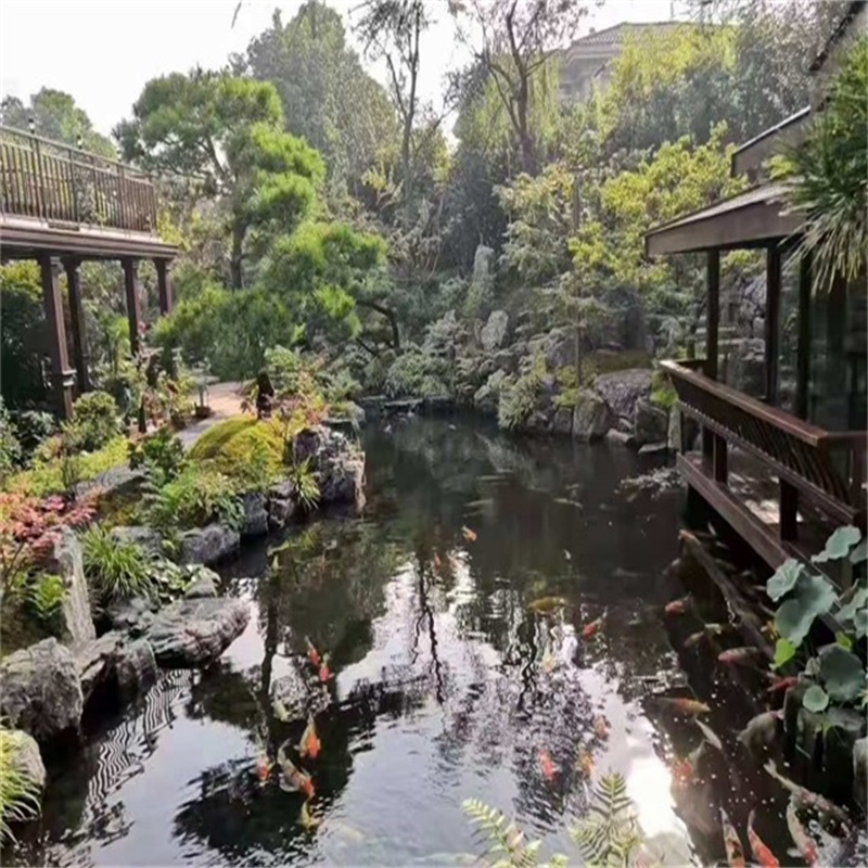 泗水庭院小型鱼池假山图片